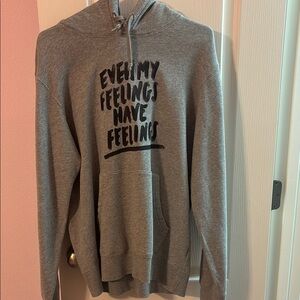 Uniqlo Gray Hoodie with Black Text